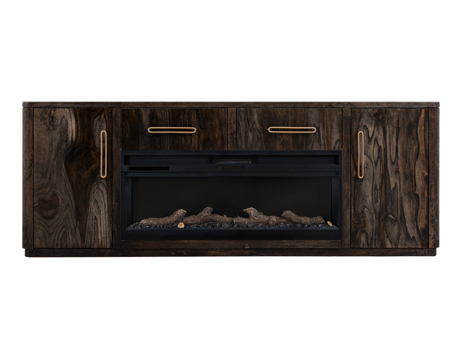 2 Drawer & 2 Door TV Stand 80" with Electric Fireplace Insert