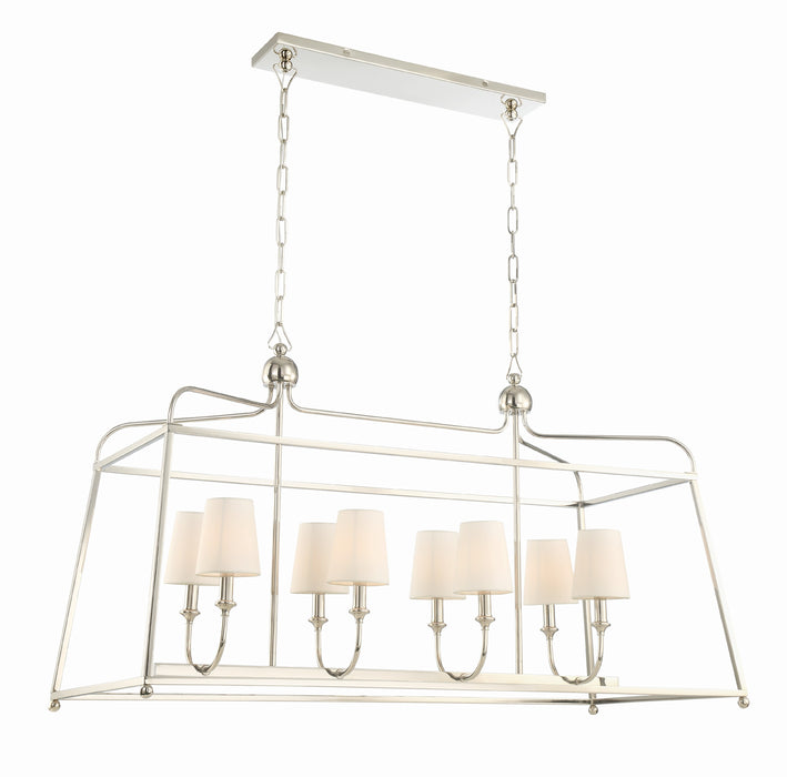 Libby Langdon Sylvan 8 Light Polished Nickel Linear Chandelier