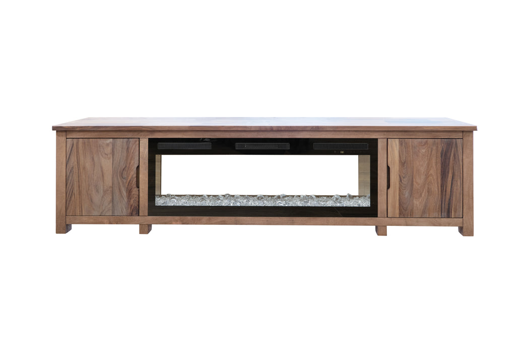 Natural Parota 93" Electric Fireplace