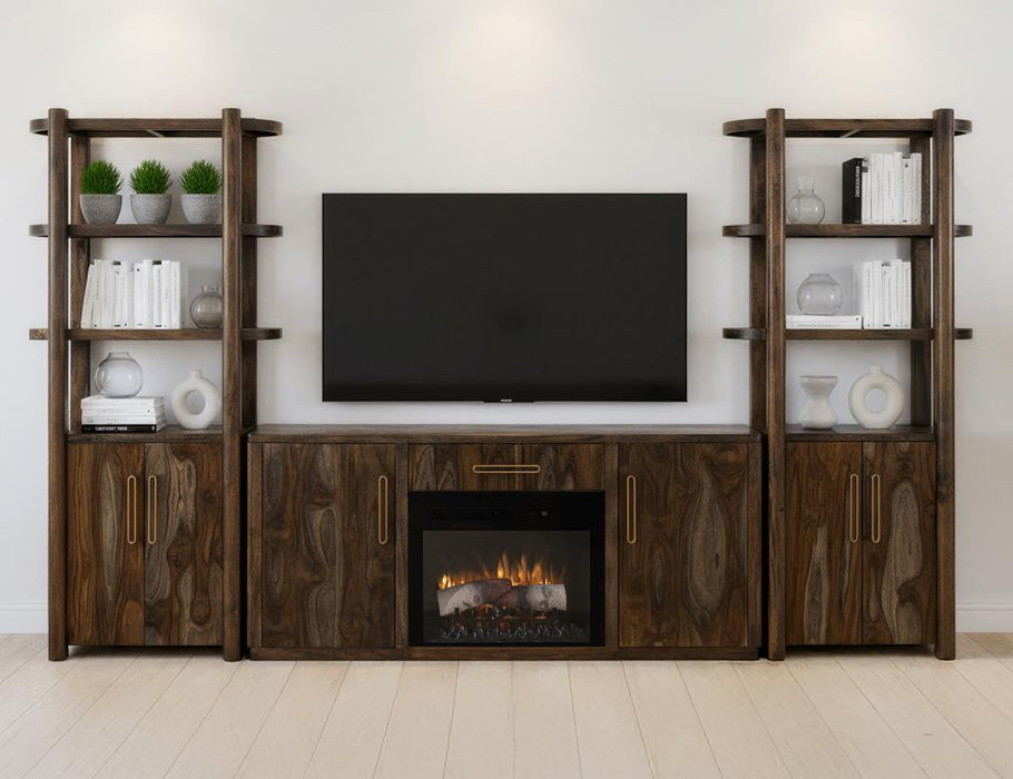 Black Balam Wall Unit with Electric Fireplace Insert