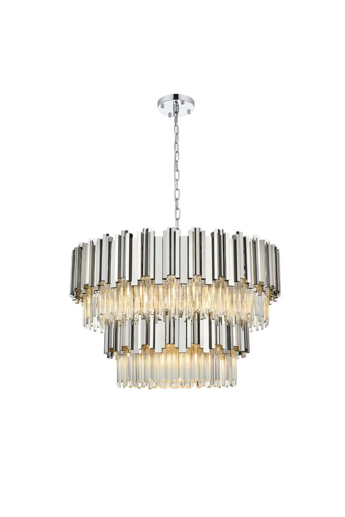 Elegant Willow 32" Chandelier in Chrome