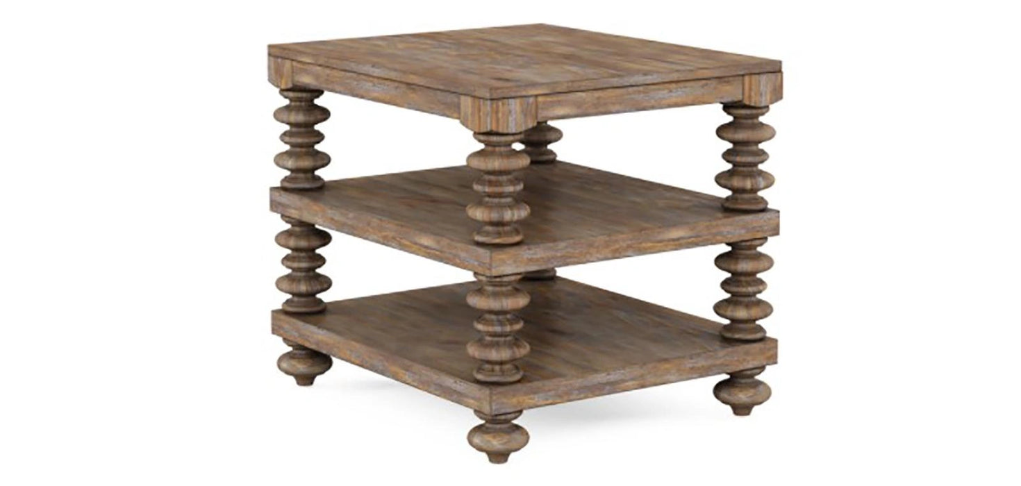 Furniture Architrave End Table in Rustic Pine