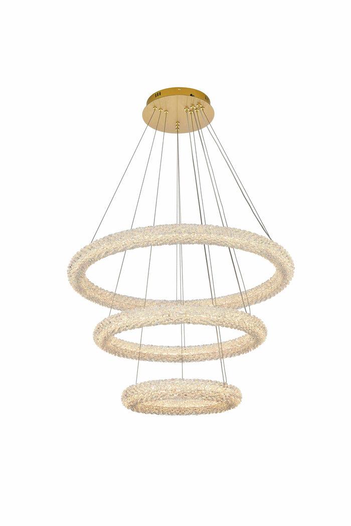 Bowen 31.5" LED Chandelier in satin gold