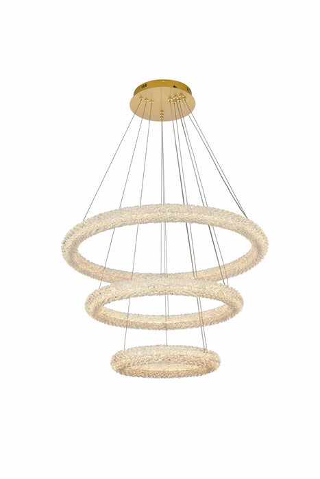 Bowen 31.5" LED Chandelier in satin gold