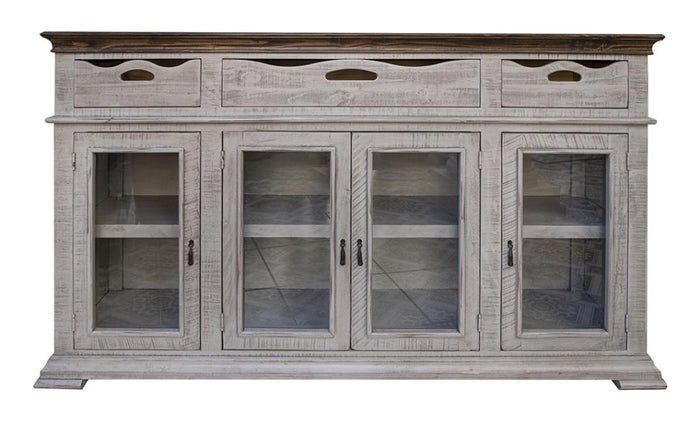 Gray Console 3 Drawers 4 Doors