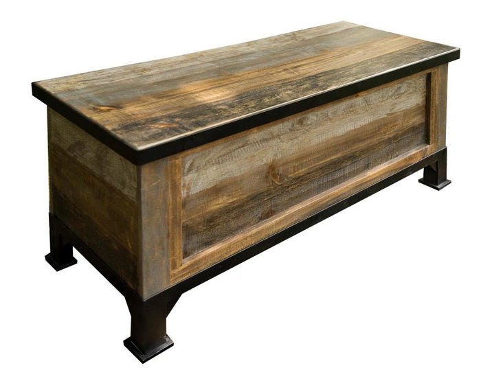 Antique Gray Bedroom Storage Trunk
