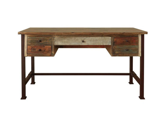 Antique Multicolor 5 Drawers Desk*