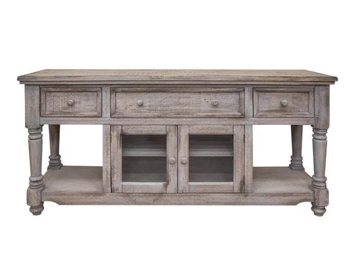 Aruba White Sea 70” TV Stand, w/3 Drawers and 2 Doors, in White Sea Finish