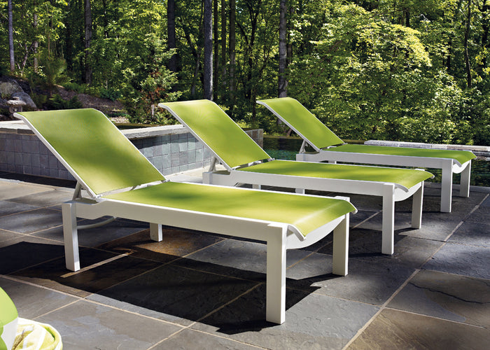 Telescope Dune MGP Sling Stacking Armless outdoor  Chaise w/ Wheels