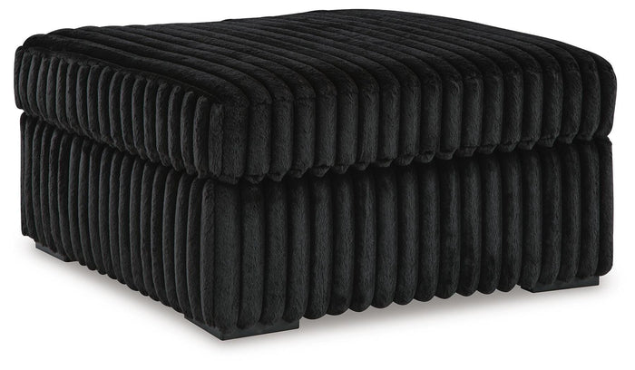 Midnight-Madness Oversized Accent Ottoman - Onyx