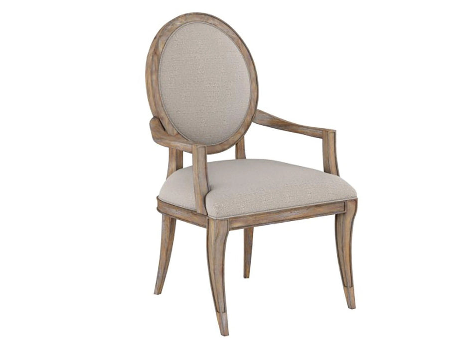 Furniture Architrave Oval Arm Chair in Rustic Pine (Set of 2)