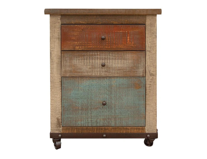 Antique Multicolor 3 Drawers File (Fits Letter and Legal Size)