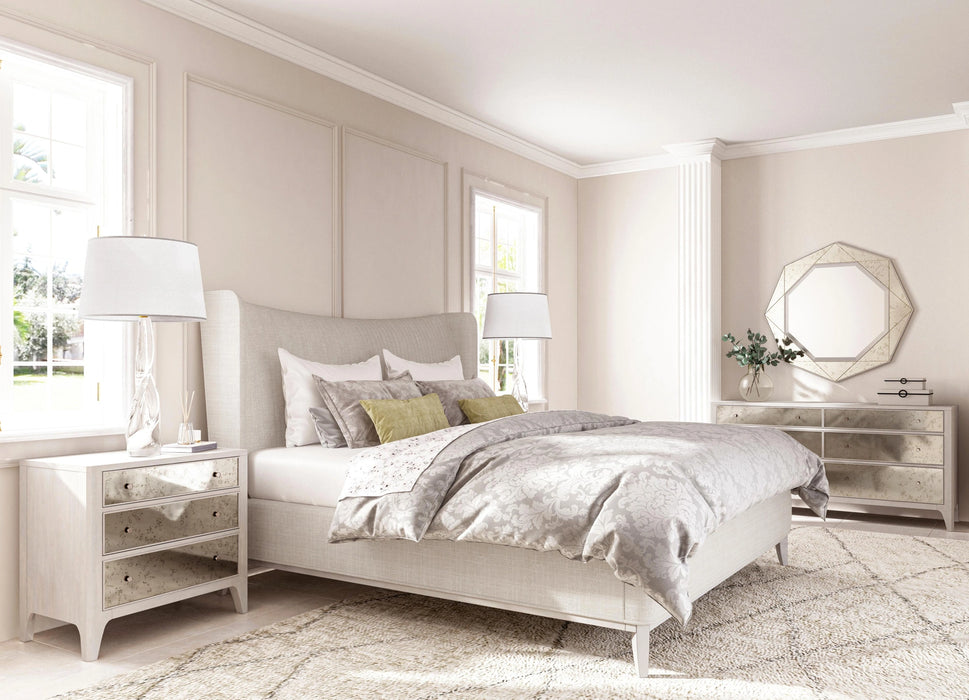 Mezzanine California King Upholstered Shelter Bed