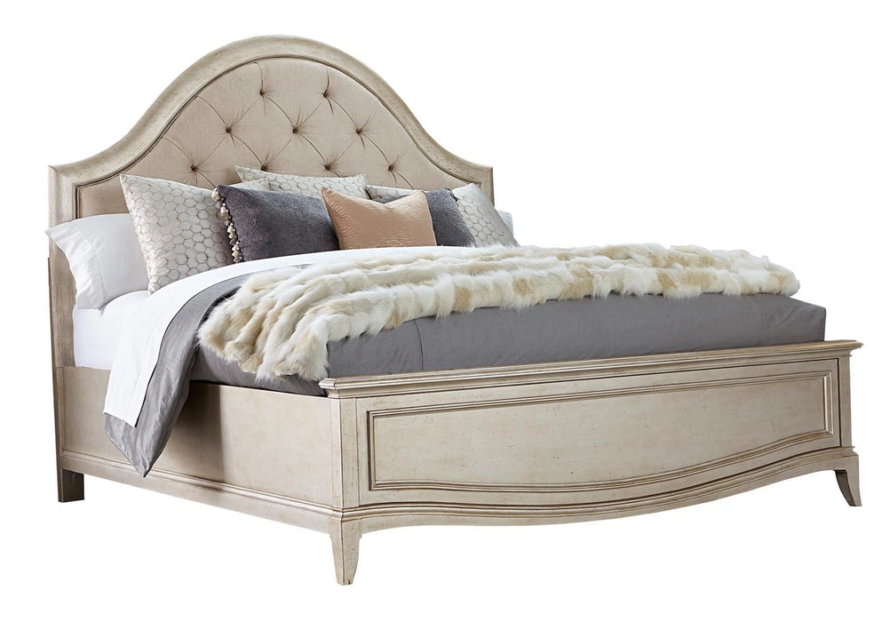 Starlite Queen Upholstered Panel Bed in Silver