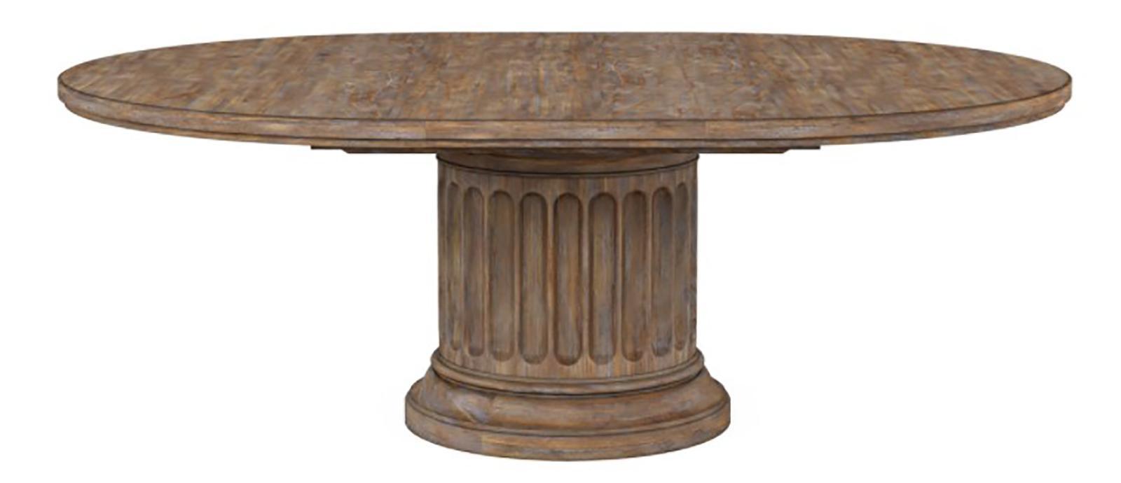 Furniture Architrave Round Dining Table in Rustic Pine