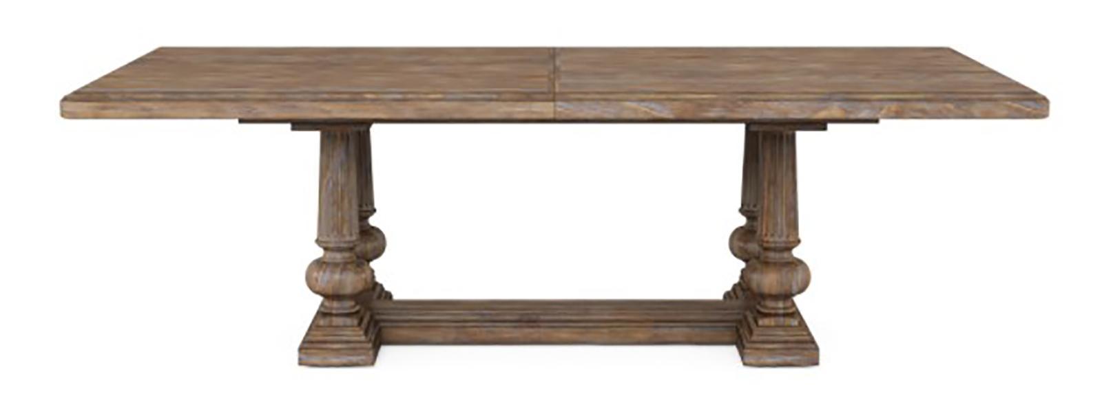 Furniture Architrave Trestle Dining Table in Rustic Pine