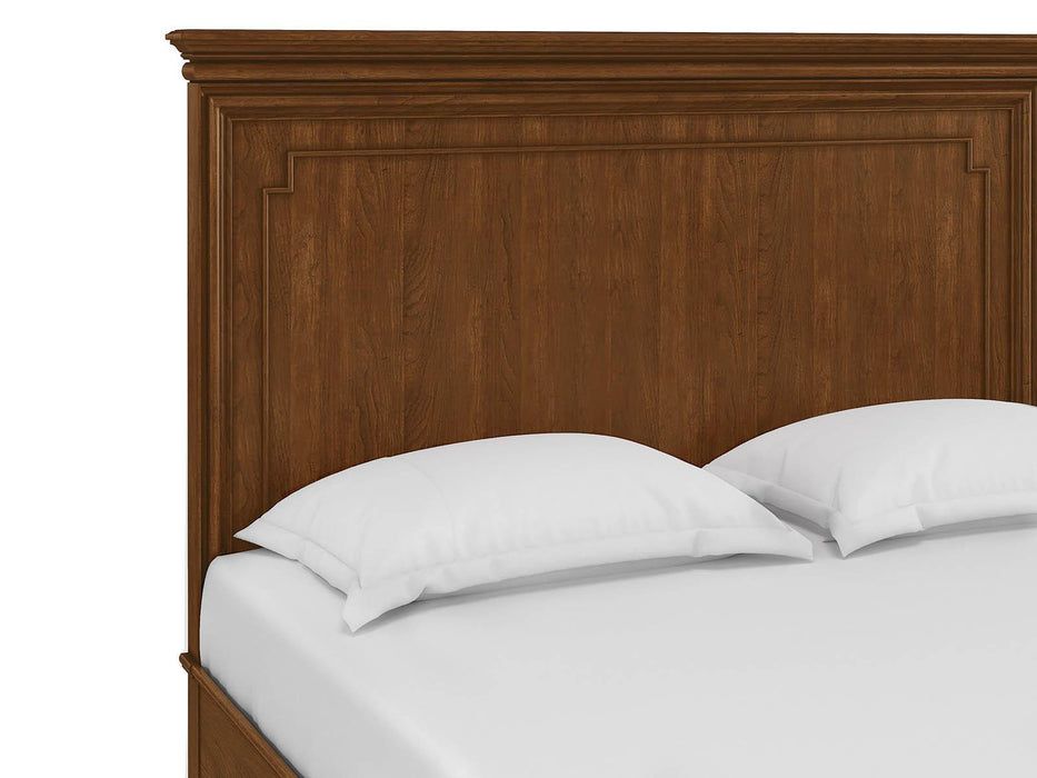 Furniture Newel King Panel Bed in Medium Cherry