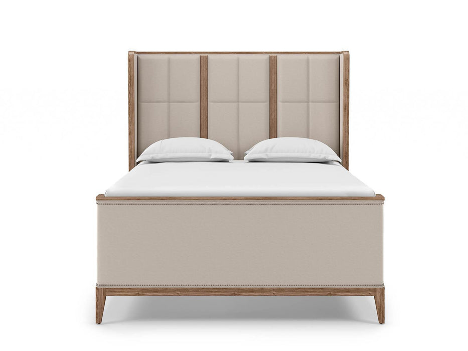 Furniture Passage Queen Upholstered Bed in Light Oak