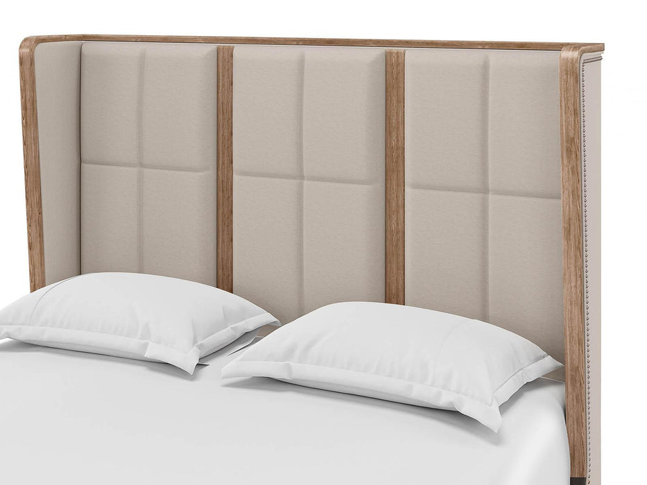 Furniture Passage Queen Upholstered Bed in Light Oak