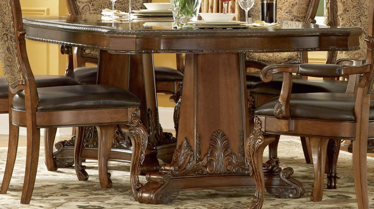 Old World Double Pedestal Dining Table in Cherry