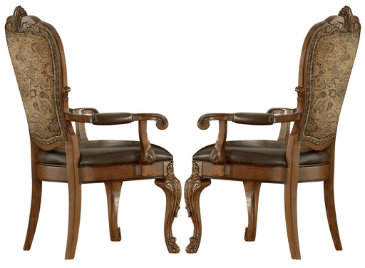 Old World Upholstered Arm Chair in Cherry (Set of 2) image