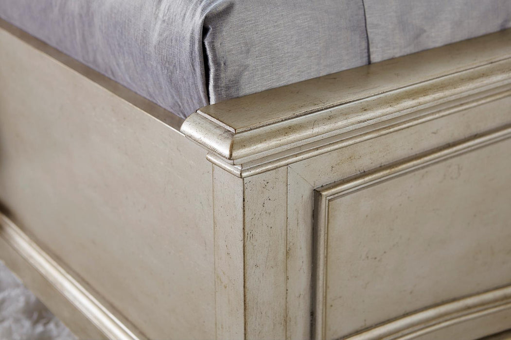 Starlite Queen Upholstered Panel Bed in Silver