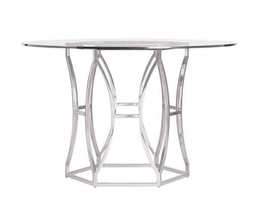 Bernhardt Interiors Argent Round Dining Table in Stainless Steel image