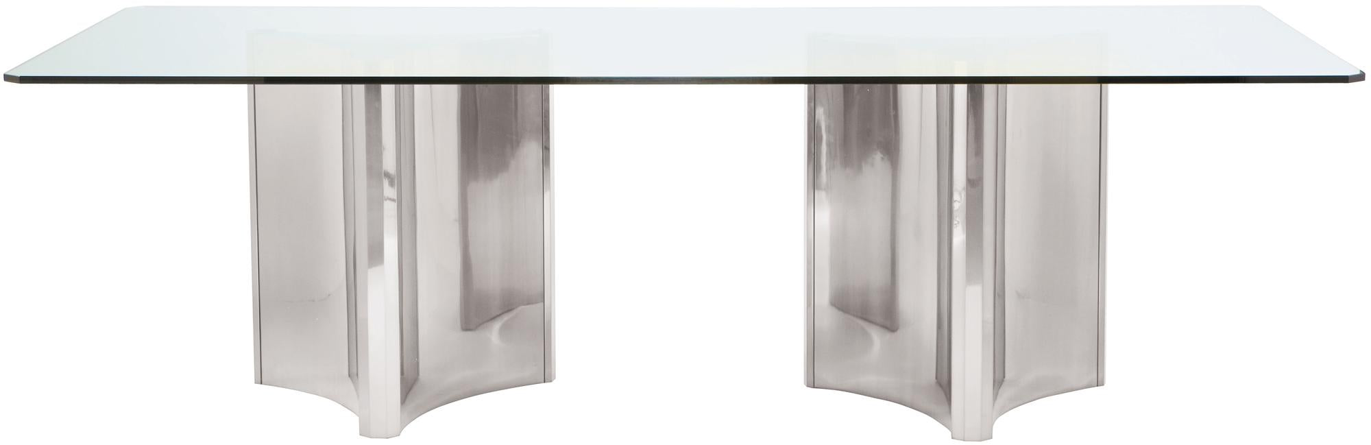 Bernhardt Interiors Abbott Metal Dining Table in Stainless Steel image