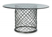 Bernhardt Interiors Hallam Metal Dining Table with Glass Top (54") image