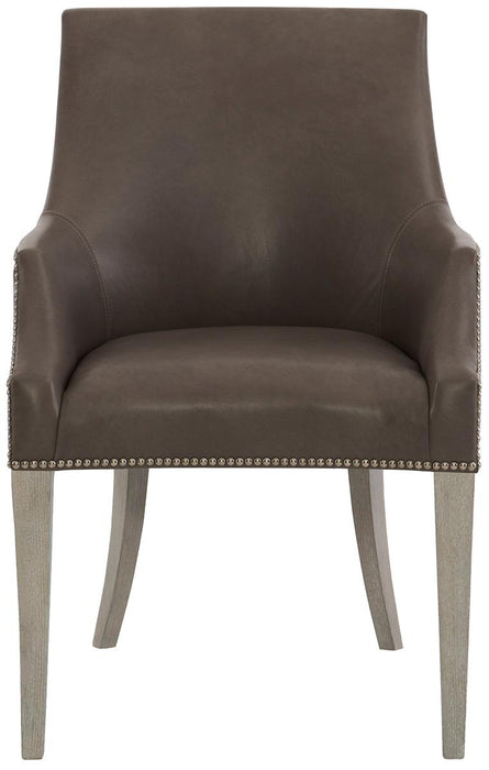 Bernhardt Interiors Leather Keeley Dining Chair in Weathered Greige (Set of 2) 348-42WL image