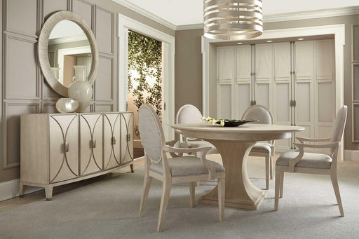 Bernhardt East Hampton Round Dining Table in Cerused Linen image