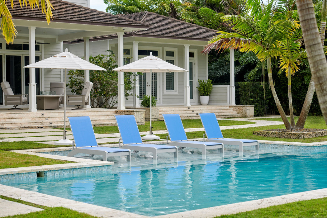 Dune Stacking Armless Lay-flat Outdoor  Chaise w / wheels