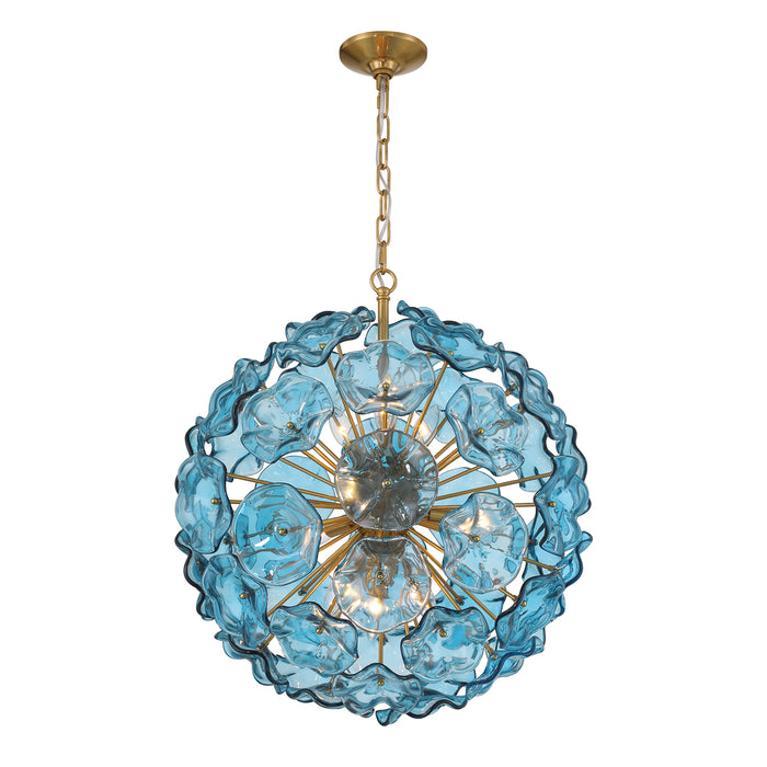 Esme 9 light Blue Pendant