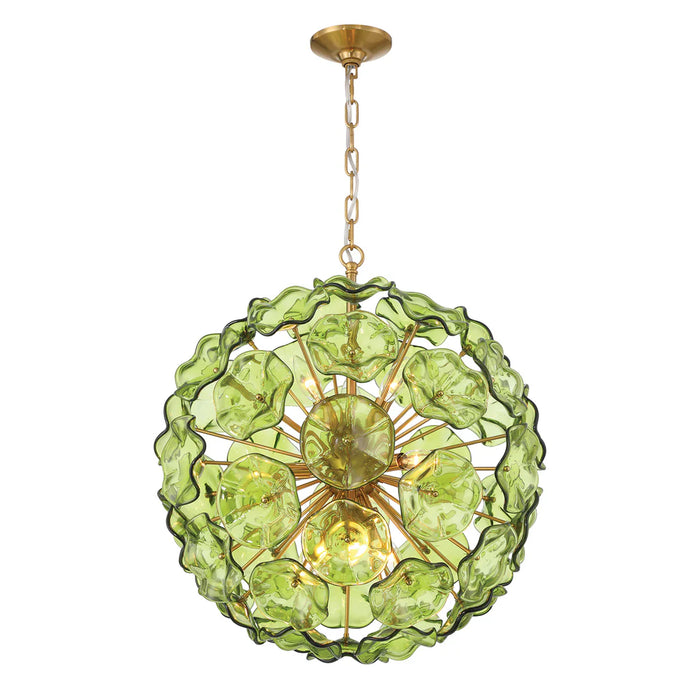 Crystorama Esme 9 light Green  Pendant
