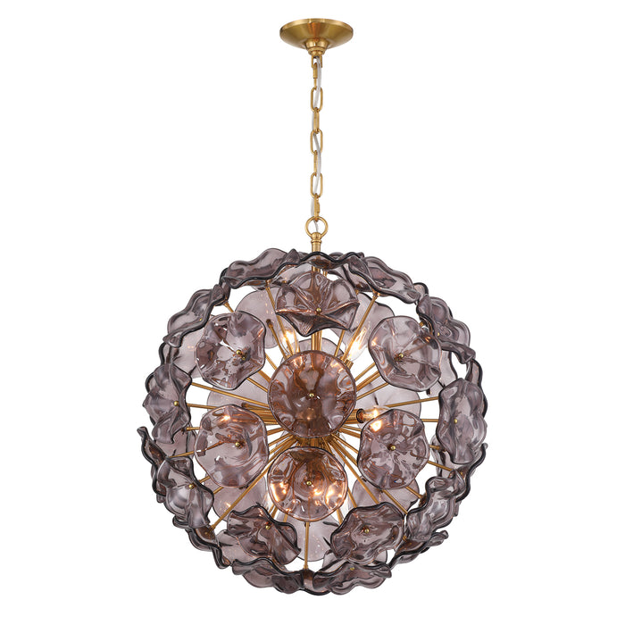 Crystorama Esme 9 Light Smoke Pendant
