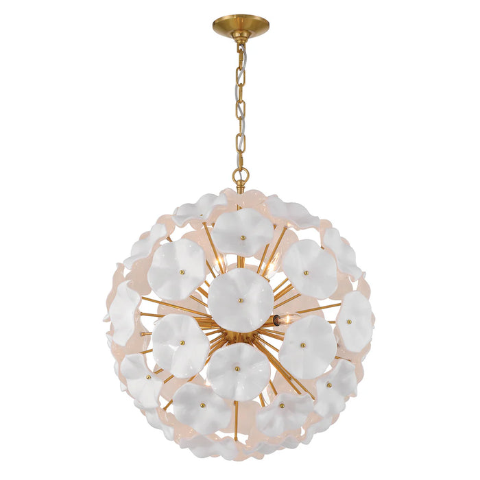 Crystorama Esme 9 light White Pendant