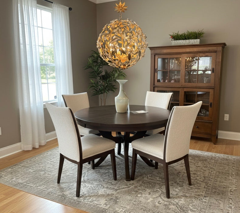5PC Custom  54 inch Round  Dining Set