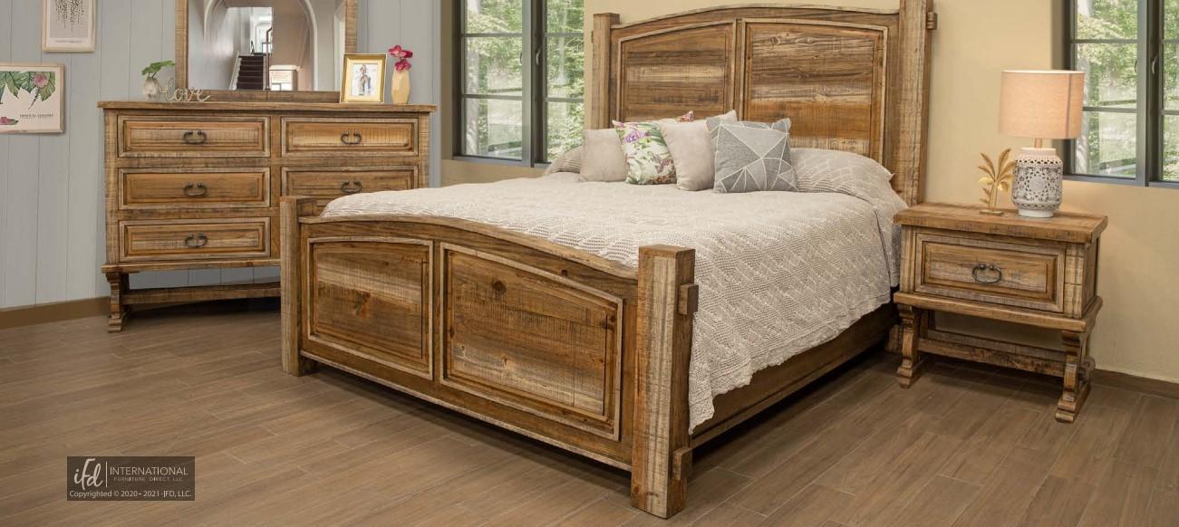 Marquez King Panel Bed in Natural