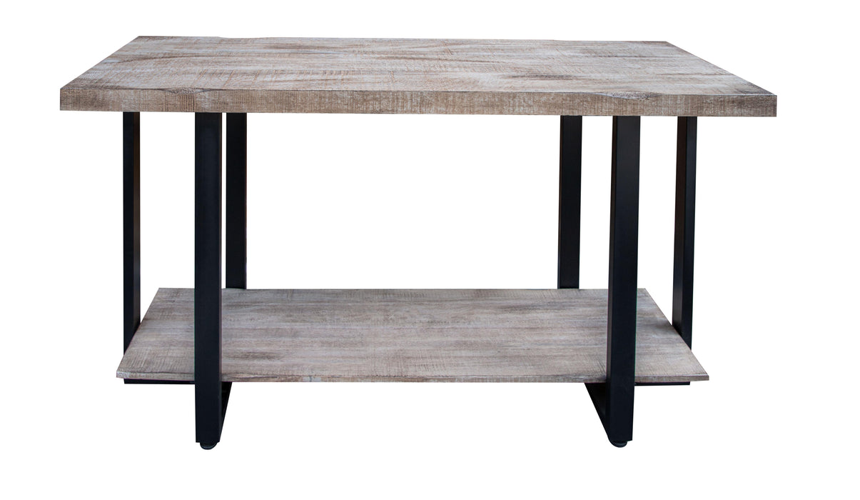 Old Wood Sofa Table w/ Iron Base image