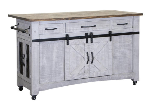 Pueblo Gray Kitchen Island, 3 Drawers 6 Doors image