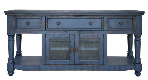 Aruba 70" TV Stand, w/3 Drawers and 2 Doors, in Dark Blue Finish image