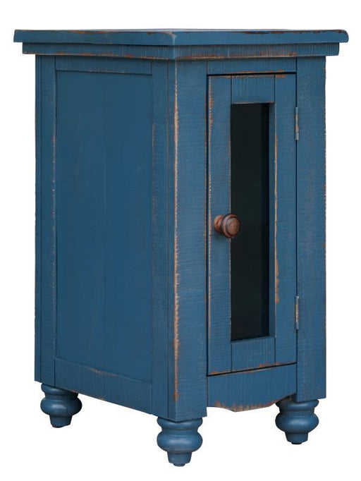 Aruba 1 Door Chair Side Table, Dark Blue finish image