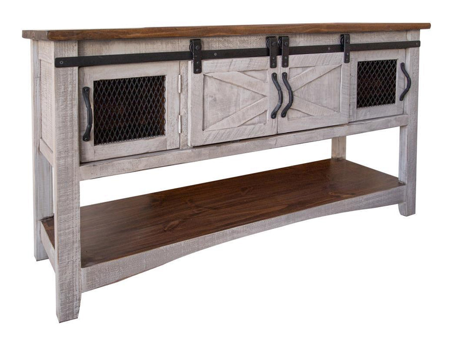 Pueblo Gray Sofa Table 4 Doors image