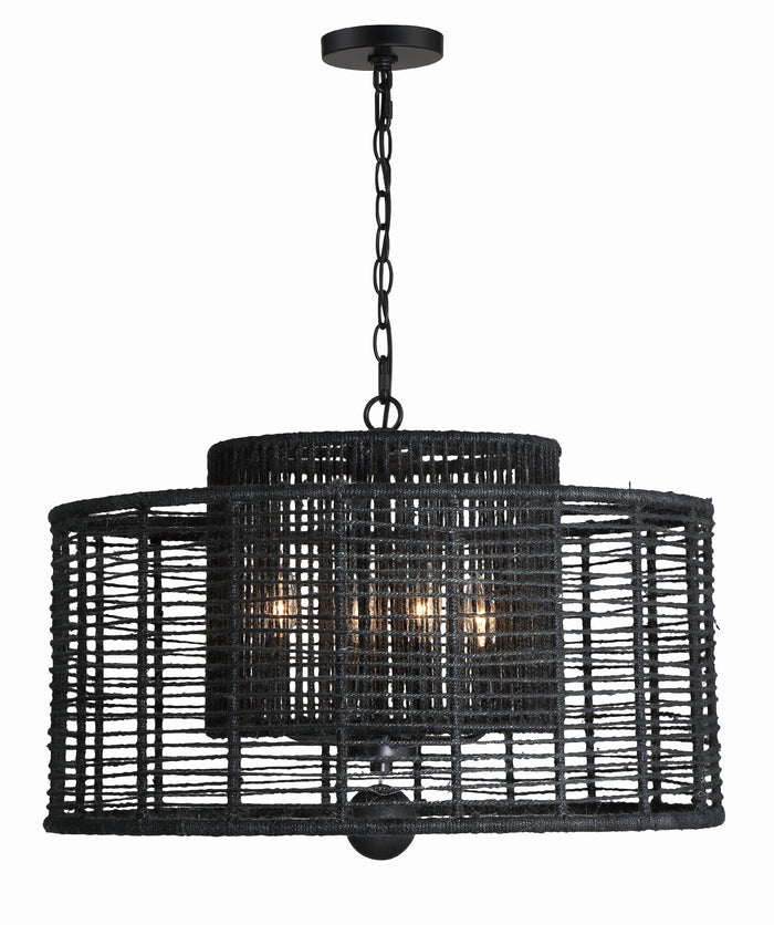 Jayna 4 Light  Matte Black Chandelier