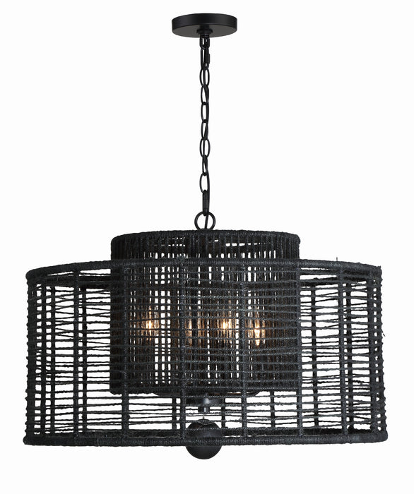 Jayna 4 Light  Matte Black Chandelier