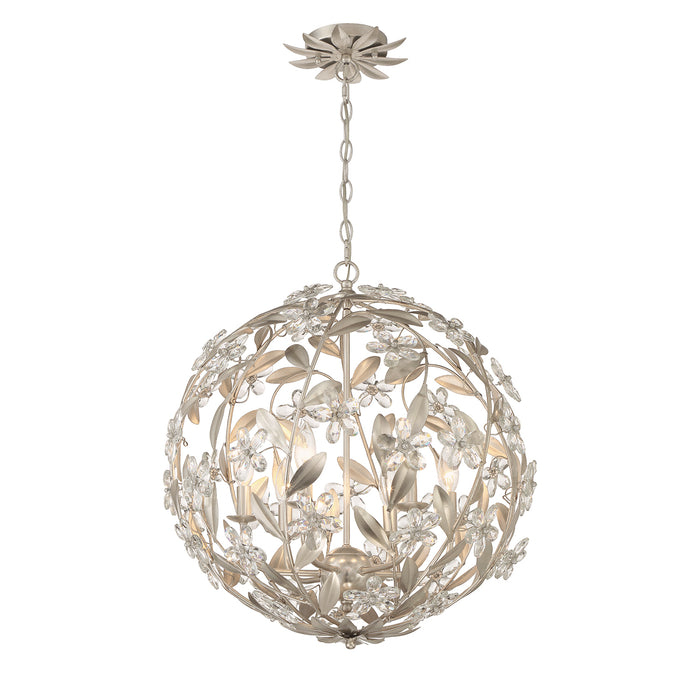 Crystorama Marselle Antique Silver 6 Light Pendant