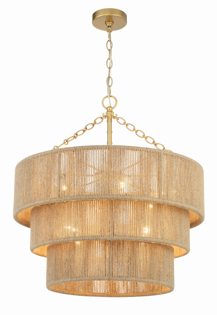 Shyla 10 light Soft  Gold Chandelier