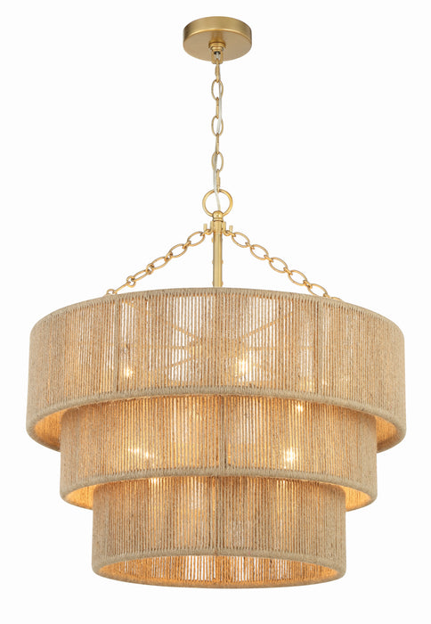 Shyla 10 light Soft  Gold Chandelier