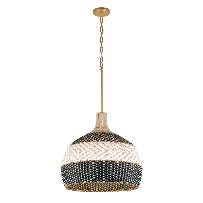 Crystorama Zanzibar 5 Light Soft Gold + Matte Black  Pendant