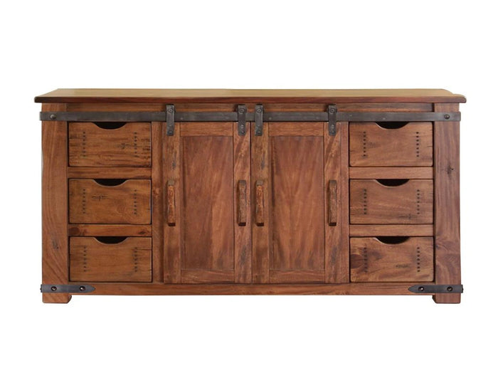 Parota 60"TV Stand w/6 Drawer, 2 door w/2 shelves